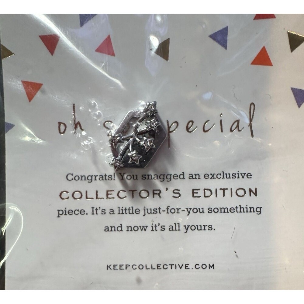 KEEP Collective Silver Pavé Fireworks Collector's Edition Charm Slider NIP